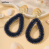 Big Water Drop Shape Drop Earrings For Women Colorful Beads Handmade Threading Crystal Long Earrings Jewelry Gift - Image 1