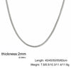 Round Snake Chain Necklace in Stainless Steel 0.9mm to 2mm - Image 7