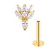 Titanium Pierc Ear Studs Marquise and Round CZ Alternate Cluster Threaded Ear Cartilage Earrings Piercing Jewelry - Image 14
