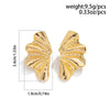 Vintage Irregular Half Flower Stud Earrings for Women Elegant Geometric Metal Petals Piercing Earring Party Jewelry Gifts - Image 6