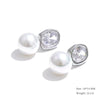 Imitation Pearls Drop Stainless Steel Golden Korean Hoop Earrings Charms Jewelry Gift - Image 35