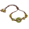 Handmade Glazed Ceramic Peace Buckle Bracelet Adjustable Vintage Boho Jewelry – -013 - Image 9