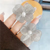 Flower Hanging Earrings White Enamel Floral Acrylic Petals Crystal Imitation Pearl Dangle Earrings for Women - Image 33