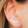 2Pcs 20G Chic Ear Climbers Earrings for Women Stainless Steel Minimalist Ear Crawler Earring Bar Studs Ear Cuff Piercing Jewelry - Image 2