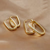 Geometric Square and Circle Hoop Earrings in Gold-Tone and Silver-Tone with 14 to 23 mm Sizes - Image 4
