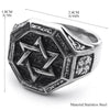 Jewish Vintage Punk Hexagram Star of David Ring Men Stainless Steel Male Boy Biker Jewelry Creativity Gift R592S03 - Image 6