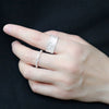 Silver Rings For Women Men Jewelry Finger Adjustable Open Wide Strip Ring For Party Birthday Gift - Image 4