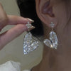 Sliver Color Shiny Crystal Heart Earrings for Women Exaggerated Personality Big Love Hoop Earrings Wedding Party Jewelry - Image 9