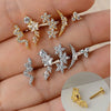 1PC 316 Stainless Steel Earrings Snake Flower Moon CZ Flat Rook Lobe Cartilage Snug Helix Conch Tragus Labret Piercing 18G - Image 1