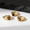 Gold Color Pinky Ring for Men Women,Stainless Steel Tiger Eye Stone Signet Ring,Dainty Chic Party Jewelry Gift - Image 1