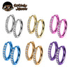Two Piece Titanium Hinged Hoop Earrings with Clear Stone Detail - Image 1
