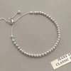 Silver Metal Bracelets for Women Men Beads Adjustable Handmade Simple Bracelet Birthday Christmas Gifts - Image 7