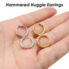 20 Pcs Hammered Earrings Gold Plated Hoop Earrings Stainless Steel Hoop Earrings for Women, Earring Hooks - Image 4