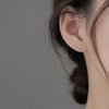 silver Flower Stud Earrings for Women Elegant Wedding Jewelry - Image 2