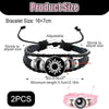 2pcs/set Sun and Moon Lovers Leather Bracelet Punk Multi-Layered Beaded Braided Adjustable Bracelet Set For Couple Jewelry - Image 5