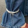 Imitation Pearl Chain Anklet Bracelet for Women Bohemian Rhinestone Cross Pendant Anklets Summer Foot Jewelry - Image 1
