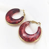 Stainless Steel Acrylici Resin Hoop Earrings for Women Classic Brown Pink Color Earrings Party Jewelry - Image 11