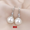 Silver Long Pearl CZ Dangle Earrings For Women Engagement Wedding Graceful Accessories Earring Gift - Image 4