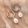 Simple Temperament Teardrop-shaped Imitation Pearl Pendant Stainless Steel Hoop Earrings for Women Daily Commuting Jewelry Gifts - Image 7