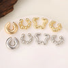 C-Shaped Clip-On Ear Cuff with Water Drop Detail - Image 34