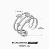 Hollow Heart Open Ring in Stainless Steel Adjustable - Image 27