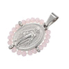 Virgin Mary Pendant Necklace with Colorful Beaded Stainless Steel Chain - Image 27