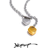 50cm Valentine's Day Gift Stainless Steel Heart Love Pendant Chain Necklace Gold Silver Color Charm Jewelry Gift - Image 1