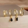 Four-Piece Cubic Zirconia Hoop Earring Set in Multiple Colors - Image 6