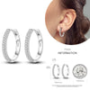 Silver Women Hoop Earrings Gifts For Girl U Rhombic Shape Geometric Lines Zircon Earring - Image 16