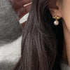 Gold Color Pearl Pendant Knot Stud Earrings for Women Classic Jewelry Light Silver Needle Accessories - Image 4