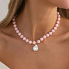 Colorful Acrylic Bead Necklace with Irregular Pearl-Style Pendant - Image 23