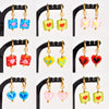 1Pair Korean Styles Cute Colorful Glass Heart Pendant Hoop Earrings Harajuku Y2K Girl Sweet Love Aesthetic Jewelry - Image 2