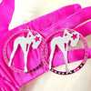 Y2K Jewelry Pink Sexy Girl Star Earrings for Women Vintage Cute Acrylic Circle Earrings Big Punk Goth Accessories - Image 2