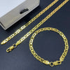 45-60CM Silver 6MM Men's Necklace Bracelet Set Gold Plating Quality Jewelry Accessories - Image 2