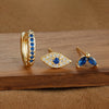 Three Piece Evil Eye Hoop Earring Set with Blue Stone Accents - Image 19
