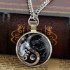 Retro Yin and Yang Dragon Design Glass Dome Handmade Chain Pendant Necklace For Men And Women Jewelry Accessories Birthday Gift - Image 3
