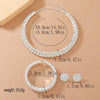 Light Double Layer Choker Necklace for Women Full Rhinestone Cuff Bracelet Stud Earring Braidal Wedding Party Jewelry Set - Image 5