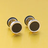 Men's Earings Titanium Steel Round Black Oil Drip Stud Earrings For Men Korean Stainless Steel Punk Jewelry Accessories - Image 4