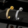 Titanium C-Shaped Hoop Earring with CZ 16G Dainty Half Circle Open Hoop Helix Earlobe Piercing Jewelry - Image 2