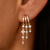 Gold Plated Drop Dangle Earrings Dainty Triple Huggie Earrings for Women CZ Drop Stud Earrings Jewelry - Image 4