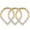 Hinged Heart Nose Hoop in 8 mm or 10 mm Sizes with Gold-Tone or Silver-Tone Choices - Image 17