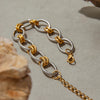Minimalist Gold Color Plated Stainless Steel Thick Chain Bracelet Double Color Bead Bracelet Women's Jewelry - Image 5