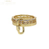 Iced Out Stack Chain Ring Gold Color Micro Paved CZ Engagement Band Multi Piece Stacking Finger Jewelry - Image 12