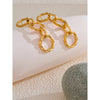 Stainless Steel Round Circle Link Long Drop Dangle Earrings Gold Pvd Plated Statement Jewelry Gift - Image 5