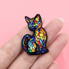 Colorful Glass Cat Enamel Pins Cartoon Brooches Badge Lapel Pin For Backpack Clothes Accessories Animal Jewelry Birthday Gifts - Image 1