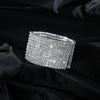 Wedding Bridal Jewelry 1-10 Row Cuff CZ Rhinestone Crystal Stretch Strand Bracelet Bangle - Image 4