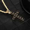 Cubic Zirconia Cross Pendant Necklace on Twisted Chain 60cm - Image 19