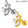 Clear Stone Labret Piercing Stud with Square Heart and Trapezoid Styles - Image 10