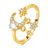 Clover Adjustable Ring Silver Rotating Cherry Blossom Flower Open Rings For Women Wedding Jewelry Gift - Image 39