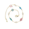 Lovely Lucky Turkish Evil Eye Hamsa Hand Star Fish Charm Link Chain Gold Plated Women Bracelet Necklace Set - Image 1